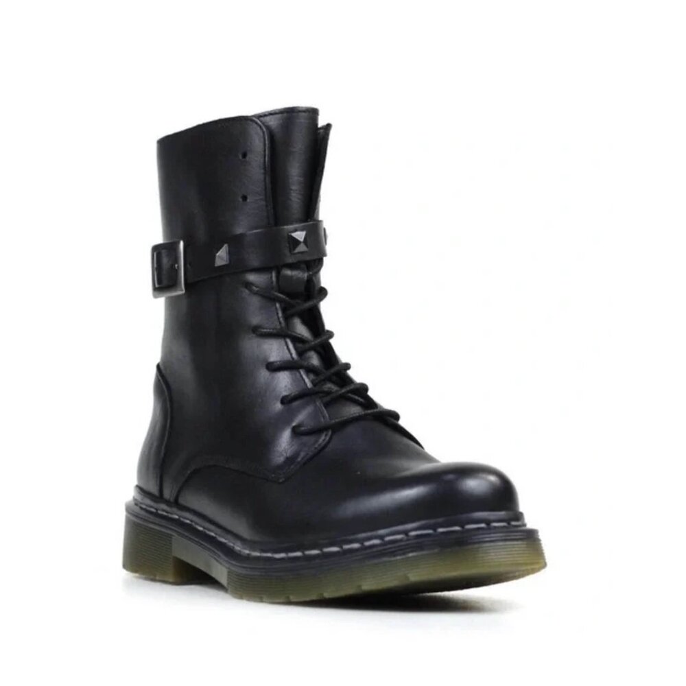 Cubanas • BIKER320 Leather Combat Boots • Women’s 9.5 • Black • With Box